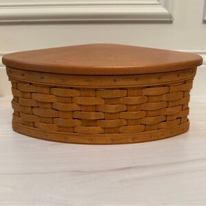 Longaberger Large Corner Basket with stamped lid